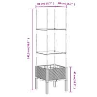 vidaXL Jardinera con enrejado PP gris 40x40x142,5 cm - details 6