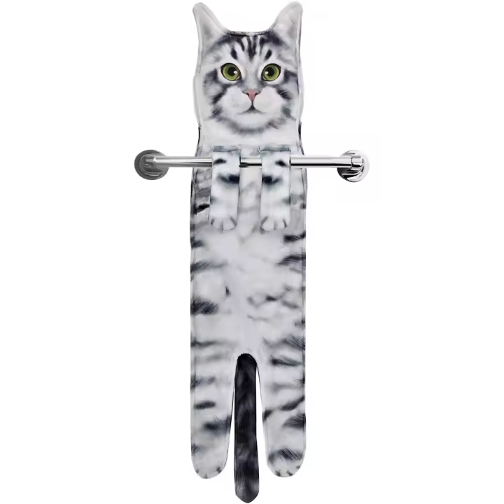 Divertidos Gatos Toallas de Mano Suspendible- Decoración Gato Baño Cocina - Toalla Absorbente Animal Regalos Navidad Cumpleaños Amigo Invisible-Regalos Originales Graciosos Mujer Amantes de Los Gatos - 1