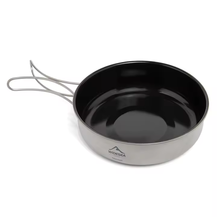 Widesea Sartén De Camping Ultra-Ligera De Titanio Tazón Olla Plato Para Barbecue Picnic Utensilios De Cocina Juego De Mesa - 1