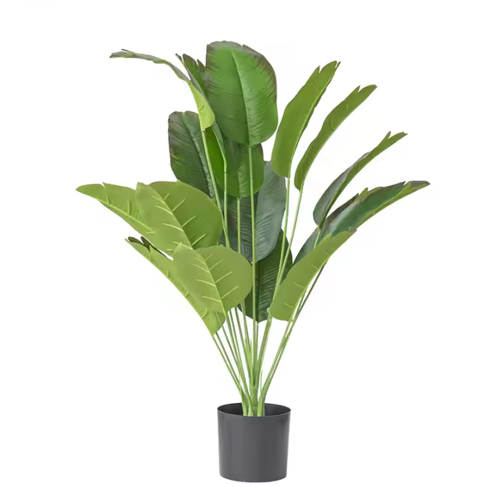 82cm Hoja De Plátano Artificial Decoración Para Sala De Estar Hogar Boda Hotel Pasillo Verde Jardín Decoración Planta Falsa - 1