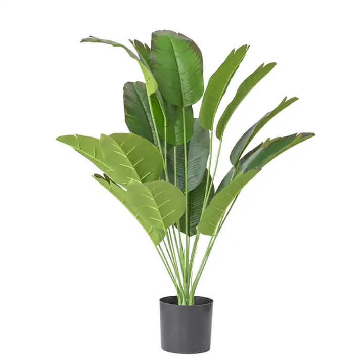 82cm Hoja De Plátano Artificial Decoración Para Sala De Estar Hogar Boda Hotel Pasillo Verde Jardín Decoración Planta Falsa - 1