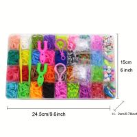 Kit De 2400 Piezas De Cintas De Loom Para Hacer Pulseras Con Bandas De Goma Kit De Artesanía DIY Ideal Para Niños Y Niñas Regalo De Cumpleaños Creativo - details 4
