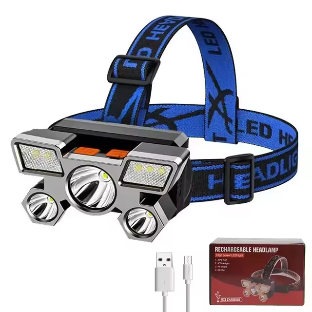 Linterna Frontal LED Potente 5/11 Con Batería 18650 Recargable Por USB Para Camping Y Pesca Luz De Escenario Exterior Impermeable - 1