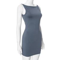 Vestido Negro Para Mujer Verano Sin Mangas Ajustado Estilo Y2k Minimalista Mono De Playa Ropa De Calle O-Neck Cintura Natural - details 17