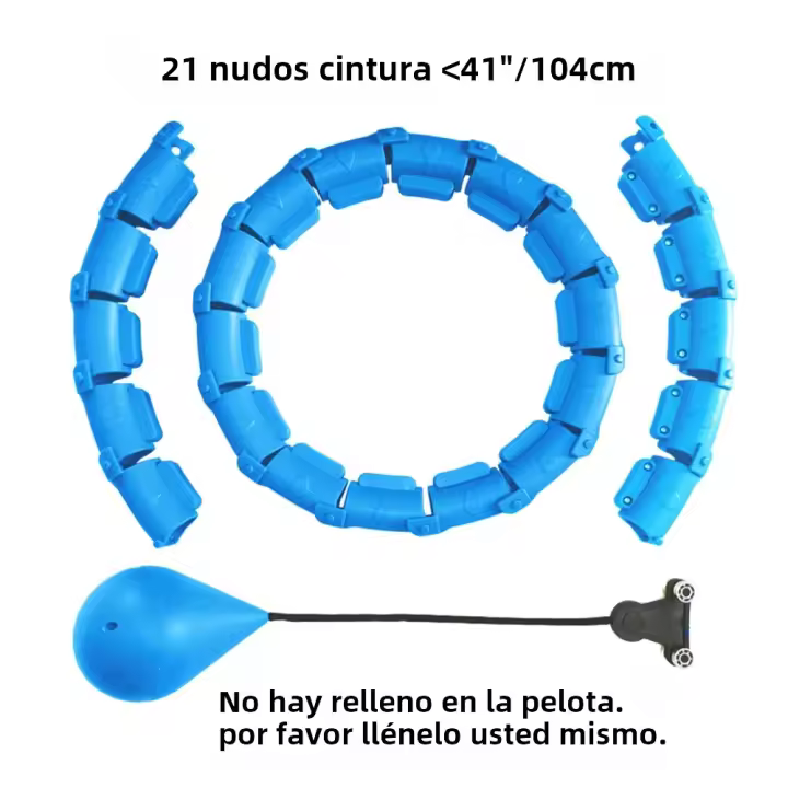 Anillo De Hula Azul Con Pesas Ajustable Y Nudos Desmontables Para Ejercicio Inteligente Pérdida De Peso Tamaño plus Para Adultos Y Niñas - 1
