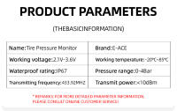 Sistema De Monitoreo De Presión De Neumáticos E-ACE TPMS Inteligente Sin Fuerza Pantalla LCD Alarma De Seguridad Electrónica - details 1