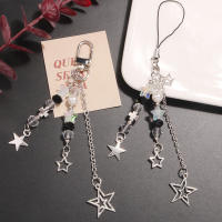 Llavero De Perla Y Estrella Gótico Y2K Para Teléfono Kawaii Cadena De Llaveros Con Pendón Para Bolsos Accesorio Lindo Para Mujeres Y Niñas Joyería - details 0