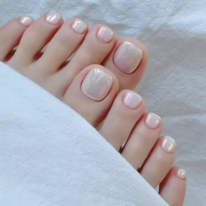 Uñas Postizas De Presión En Color Sólido Miniatura 24 Piezas Estilo Minimalista + 1 Pieza De Pegamento De Gel + 1 Linterna De Uñas - 1