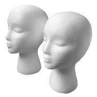 1pcs Maniquí De Esponja Para Mujer Cabeza De Exhibición Para Gorras Gafas Y Pelucas Soporte De Almohadilla De Plástico Blanco - details 4