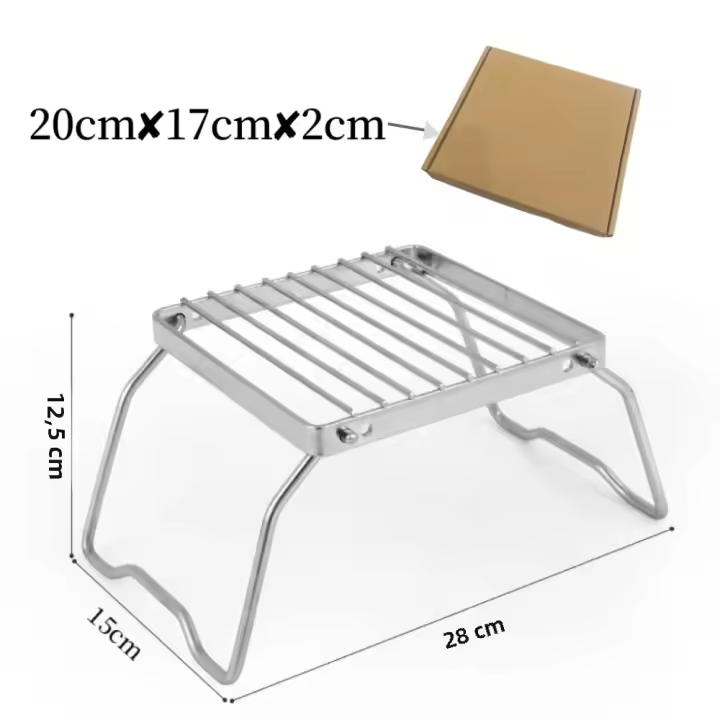 Soporte De Estufa De Acero Inoxidable Para Camping Portátil Y Plegable Mini Soporte Para Barbacoa Placa De Hornear Soporte Para Olla - 1