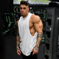 Camiseta Sin Mangas Para Hombre Estilo Fitness Y Gimnasio Camiseta De Torso Liso Para Culturismo Ropa Deportiva De Verano Material Algodón - details 22