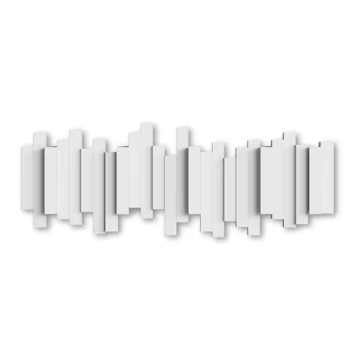 Perchero de pared con 5 ganchos extraíbles plastico - 1