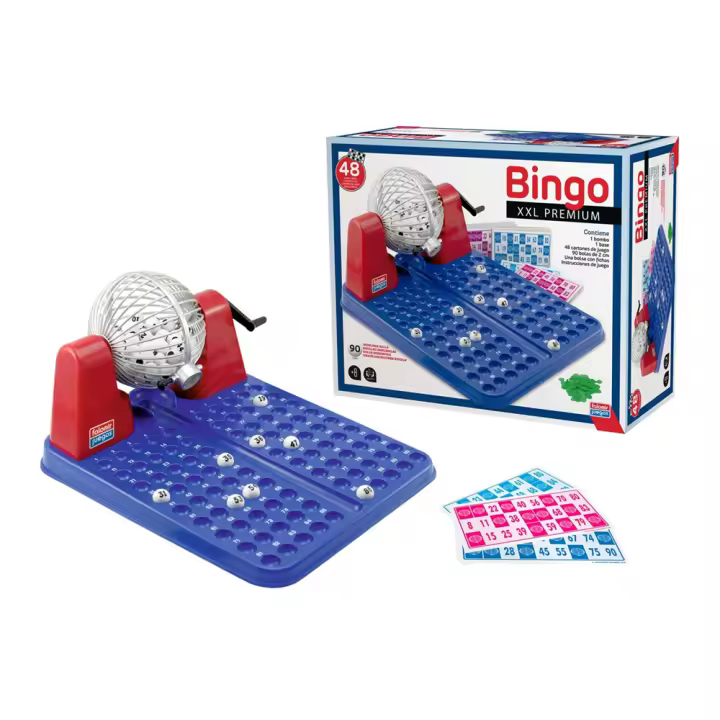 Bingo XXL Premium 48 Cartones y bolas imborrables 40x33x21 cm (Falomir 23030) - 1