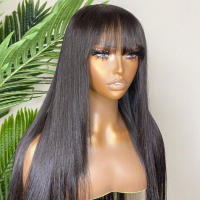 Pelucas De Encaje Completo Con Franja Recta Para Mujeres Peluca Bob Brasileña De 26 Pulgadas Hidratación Permanente Remy Originaria De China Continental - details 0
