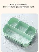 Fiambrera hermética para estudiantes, caja de almuerzo de 4 rejillas con vajilla, desinfectante de Microwavabie, Cieaning, Oficina Aduits Schooi, 1300ML, 1 unidad - details 2