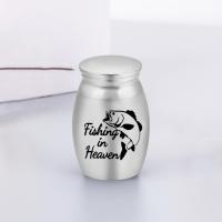Caja De Memoria Para Mascotas Pequeñas Urnita De Acero Inoxidable Con Estampado De Pesca En El Cielo Para Perros Y Gatos Contenedor De Cenizas Con Tapa Fuerte - details 7