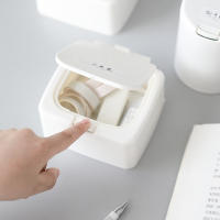 Organizador De Maquillaje Con Cubierta Y Almacenamiento Pop-up Para Algodones Y Pequeños Artículos De Belleza Caja De Plástico Antipolvo Para Escritorio - details 4