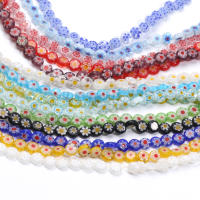 48pcs Bolas De Vidrio Planas Y Redondas De 8mm Multicolor Murano Para Fabricación De Joyas Pulseras DIY Accesorios - details 5