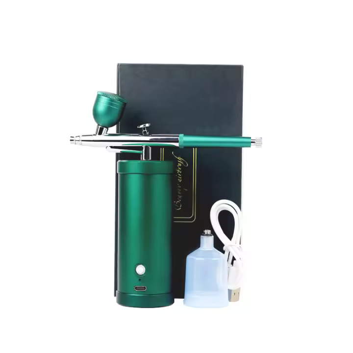 Pistola De Pulverización De Uñas Con Aire Acompañante Máquina De Inyección De Oxígeno Compresor De Agua Pulverizador De Niebla Nano Para Maquillaje Y Facial - 1
