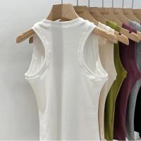 Camisola De Mujer 2025 Estilo Coreano Sólida Con Cuello Redondo Bajo Y Ribbed Basic Summmer Elasticado Slim Versátil - details 7