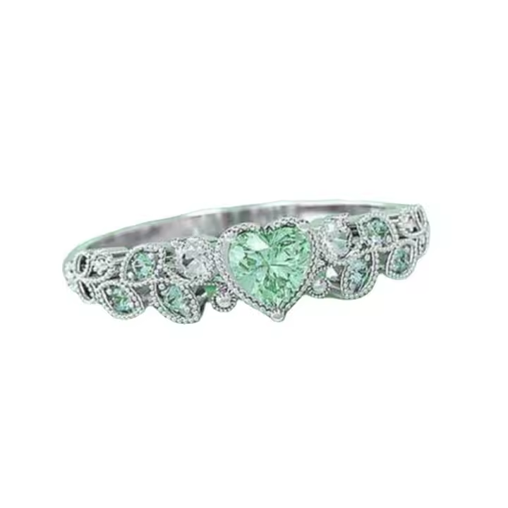 1pc Elegante Anillo de Plata de Ley 925 con Forma de Corazón con Circonita Sintética, Perfecto para Bodas, Día de San Valentín y Uso Diario. - 1
