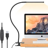 Lámpara De Escritorio LED 10W Con Pinza Luz De Lectura Dimmer De 10 Niveles 3 Modos De Iluminación Flexible Para Estudio USB - details 0