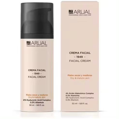 Arual Crema Facial Piel Seca y Madura con Ácido Hialurónico, Alantoína 50 ml - 1