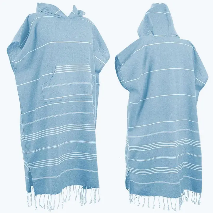 Toalla De Playa Turca Con Capucha Pantalón De Surf Secado Rápido Antisandía Grande Para Viajes a La Playa Material De Algodón - 1