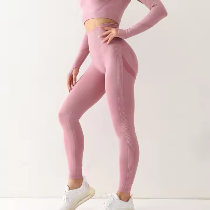 Leggings De Yoga Para Mujer Cintura Alta Sin Costuras Elasticidad Sólida Entrenamiento En El Gimnasio Pantalones De Correr Accesorios De Gimnasio - 1