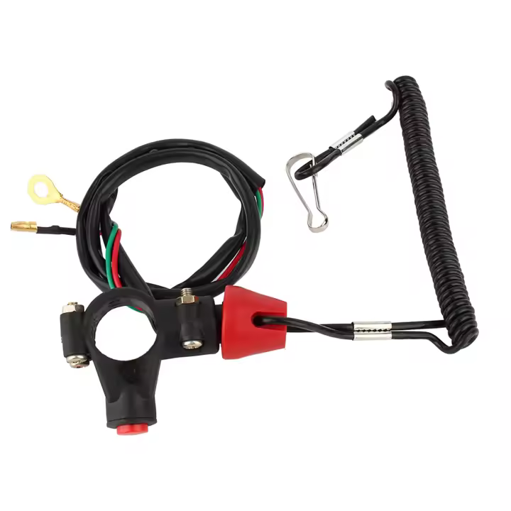 Interruptor De Paro Del Motor Para Motocicleta Barco Outboard ATV Moto Ride on Motosierra Seguridad Lanyard De 70cm - 1