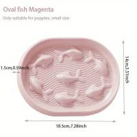 Tazón De Alimentos En Forma De Pescado Oval Para Gatos Plástico Anti-Rotura Tamaño 18x14x2cm Para Mascotas - details 5