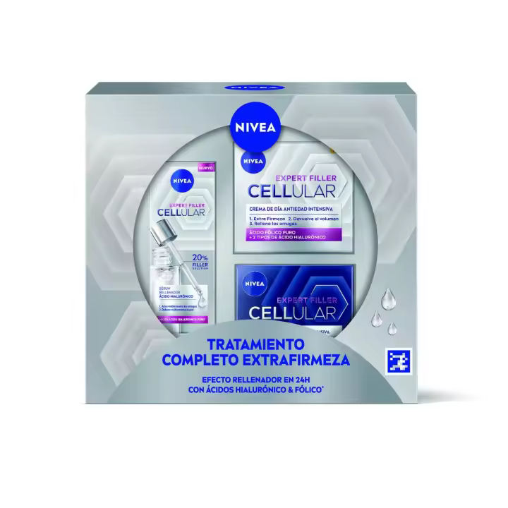NIVEA Pack Cellular - Caja regalo con Crema de día FP30, Crema de noche y Sérum pipeta - Tratamiento completo extrafirmeza - 1