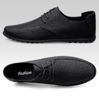 Zapatos De Cuero Para Hombre Con Suelas Suaves Versátiles Para Todas Las Estaciones Tallas Grandes Moda Casual Para Jóvenes Zapatos De Conducción - details 12