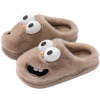 Nuevos Pantuflas De Hombre Invierno Dibujos Animados Divertidos Suela Suave Antideslizante Plataforma Pantuflas De Terciopelo Cálido Para Interiores Casual Algodón Zapatos Para El Hogar - details 1