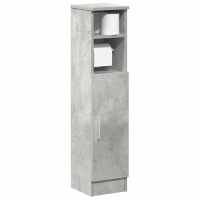vidaXL Mueble de baño con portarrollos 20,5x22x90 cm en color Roble ahumado/Blanco/Gris hormigón y más | almacenamiento funcional diseño moderno para baño dormitorio sala - details 2