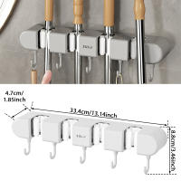 Soporte Para Escoba Y Mopa Adhesivo En La Pared Organizador Multifuncional Para Cocinas Sin Perforaciones Ecológico ABS - details 4
