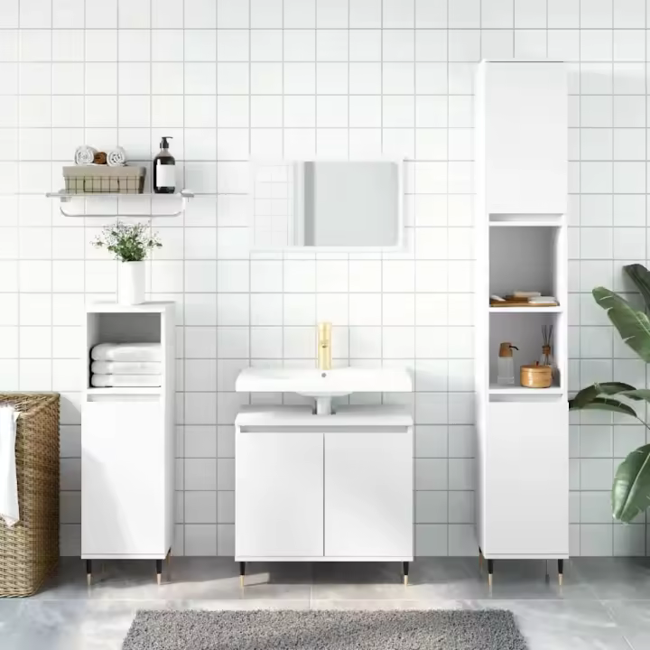 vidaXL Armario de baño madera de ingeniería 58x33x60 cm en color Roble Sonoma/Roble artisan/Madera antigua y más | almacenamiento funcional diseño moderno para baño dormitorio sala - 1