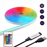 Tira De Luz LED Flexible 5V RGB 1M Con Control Remoto Y Luz Neón Silicone Impermeable SMD 3535 108LEDs/M Decorativa Para Habitación - details 0