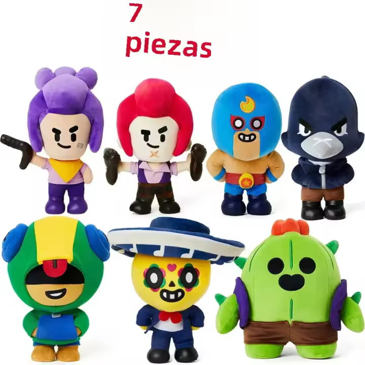 Muñeco De Peluche Brawl Spike Shelly Clot Leon Poco Stars Juguete De Almohada Para Niños Regalos De Cumpleaños Personajes De Videojuegos Tamaño Unisex - 1
