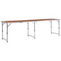 vidaXL Mesa de Camping Plegable Aluminio 240x60 cm Senderismo Terraza Jardín Color Marrón,  Gris, y mas - details 0