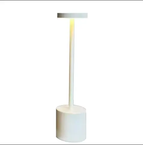 Lámpara De Mesa Recargable LED Táctil Sin Cable Con Decoración De Metal Para Dormitorio Y Barra Luz Nocturna De Tres Colores - 1