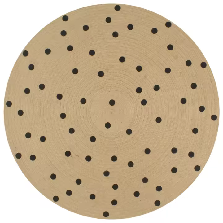 vidaXL Alfombra de yute tejida a mano de yute estampado lunares 120 cm - 1