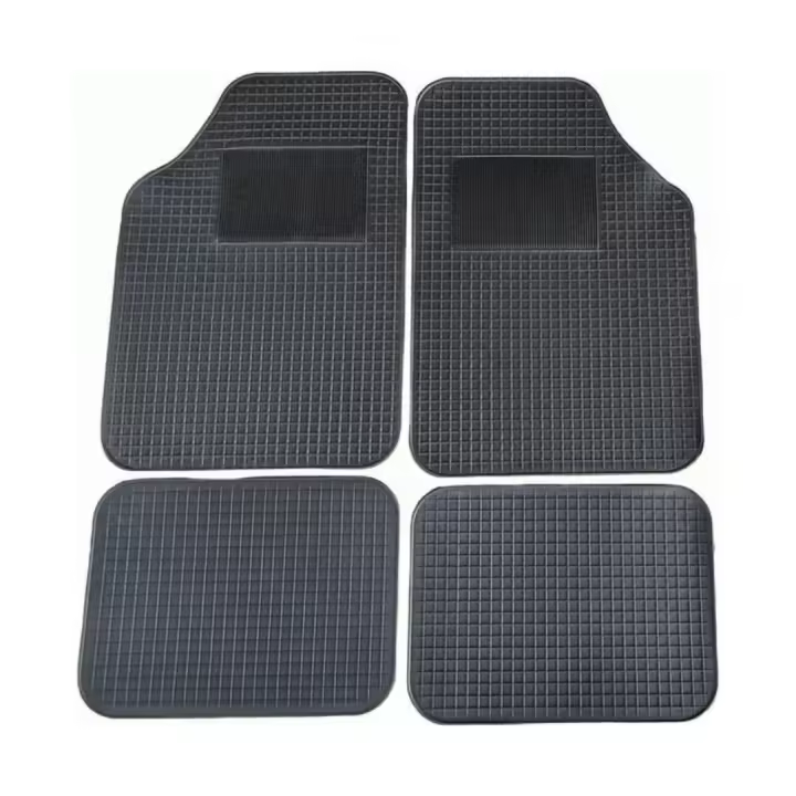 HOGUITA-Juego de 4 Alfombras de Goma para Coche,Alfombrillas Universales para Coche,Antideslizantes,Alfombras Delanteras y Traseras,Color Negro - 1