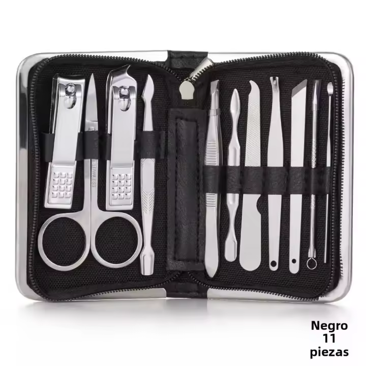 Kit De Manicura Y Pedicura En Acero Inoxidable Herramientas De Cuidado De Uñas Y Pies Incluye Tijeras De Cutícula Y Afeitadora De Pies Vchose - 1