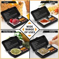 Báscula digital de bolsillo con pantalla LCD, función de tara y calibración, 50 g/0,001 g, para alimentos, joyas (con pinzas, bandeja, pesas) - details 3