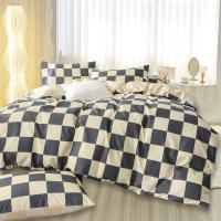 Juego De Sábanas Con Estampado Cuadriculado 3 Piezas Para Dormitorio Y Habitación De Invitados (1 Funda De Edredón + 2 Fundas De Almohada, Sin Relleno) Material De Algodón 100% Técnica De Tejido Otras Estilo Geométrico - details 8