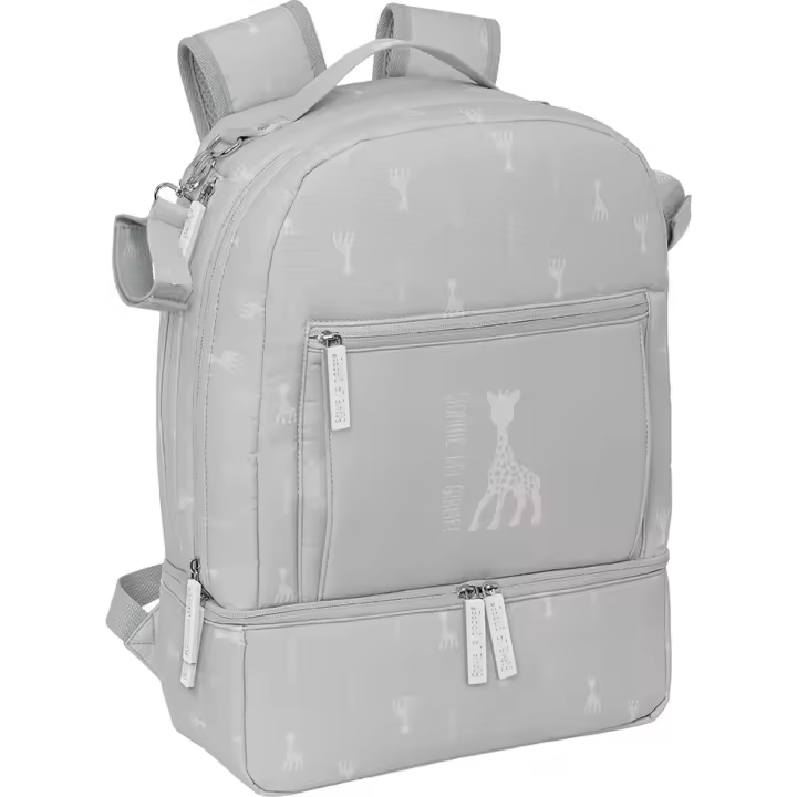 SAFTA | MOCHILA ACCESORIOS BEBE REC. Y REP. SOPHIE LA GIRAFE MUM - Mochila Escolar Licencia Oficial - Diseño Ergonómico - Amplio Espacio de Almacenamiento - Bolsillos Multifuncionales - 1