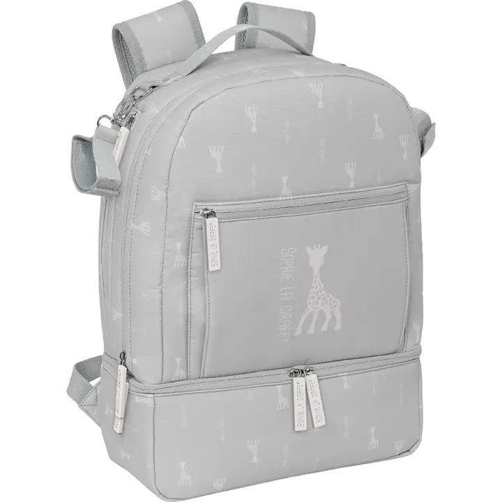 SAFTA | MOCHILA ACCESORIOS BEBE REC. Y REP. SOPHIE LA GIRAFE MUM - Mochila Escolar Licencia Oficial - Diseño Ergonómico - Amplio Espacio de Almacenamiento - Bolsillos Multifuncionales - 1