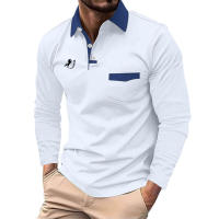 Camisa Polo Hombre Manga Larga Primavera Otoño Estilo Deportivo Casual Gran Bolsillo Costura Impresión Poliéster Tops Transpirable - details 4