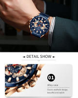 Reloj De Pulsera Masculino Curren 8363 Moda Casual Business Cronógrafo 6 Manos Quartz Lujo Reloj Masculino Cristal De Zafiro Resistente Al Agua - details 3